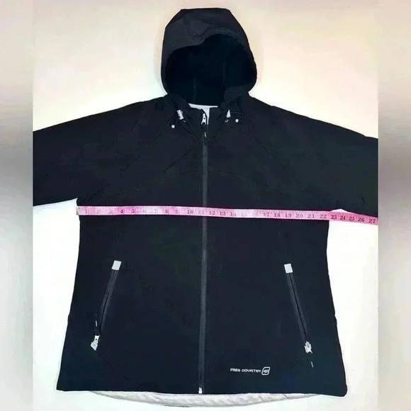 Free Country Women’s  Full Zip Hooded Black Jacket Size- Extra Large - Picture 6 of 11